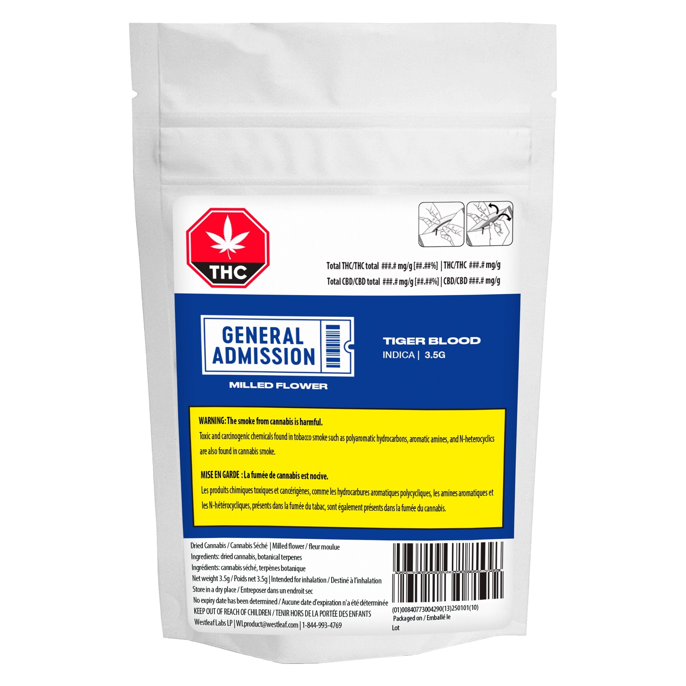 Tiger Blood Milled Flower 3.5g by General Admission