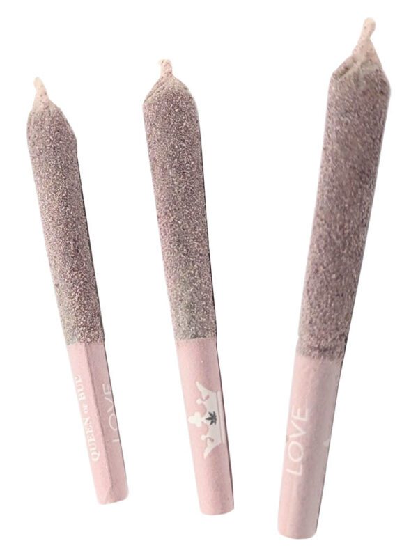 Rose Quartz Infused Diamond Coated Pre-Rolls 3 Pack by Queen of Bud