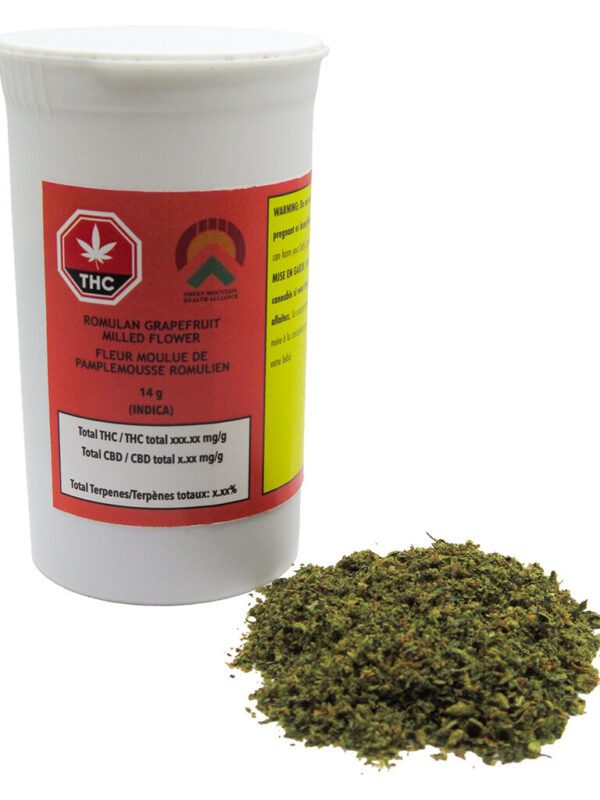 Romulan Grapefruit Milled Flower 14g by Green Mountain Health Alliance