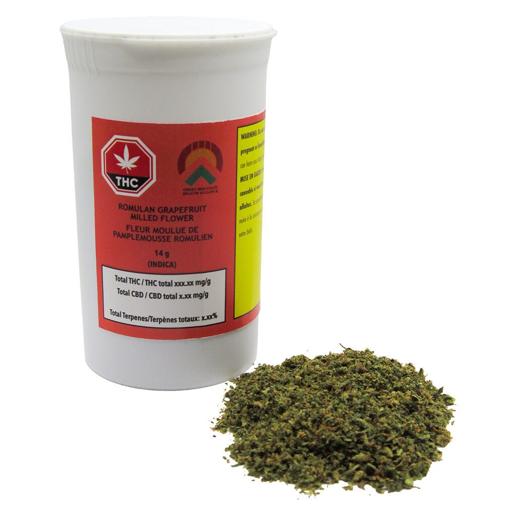 Romulan Grapefruit Milled Flower 14g by Green Mountain Health Alliance