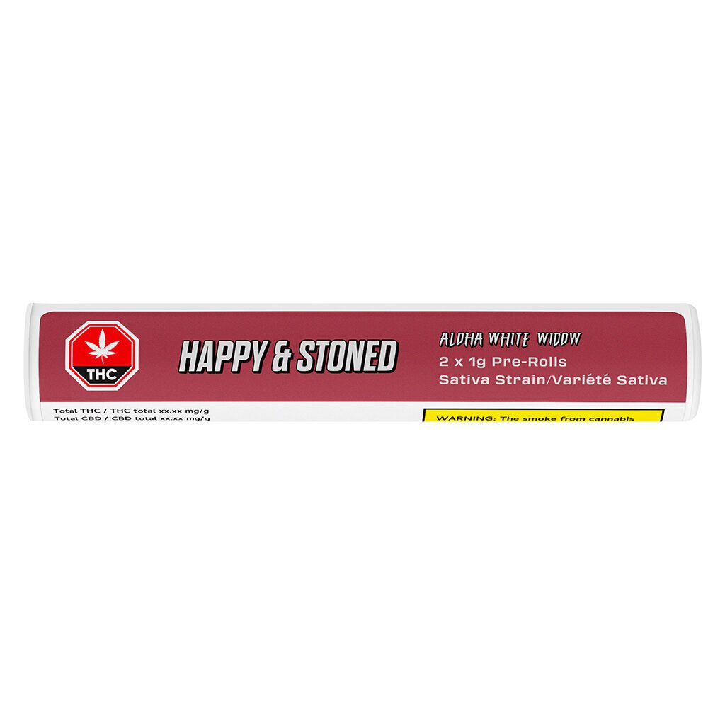 Aloha White Widow Pre-Rolls 2 Pack by Happy & Stoned