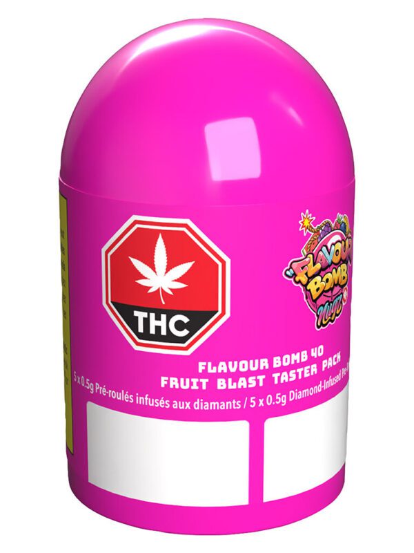 Flavour Bomb 40 Fruit Blast Diamond Infused Pre-Rolls 5 Pack by Nugz