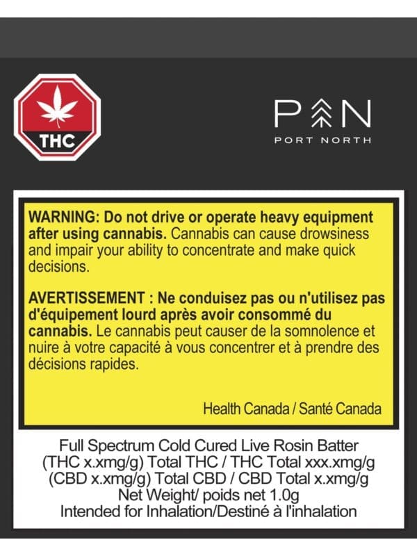 Full Spectrum Cold Cured Live Rosin Batter 1g by Port North