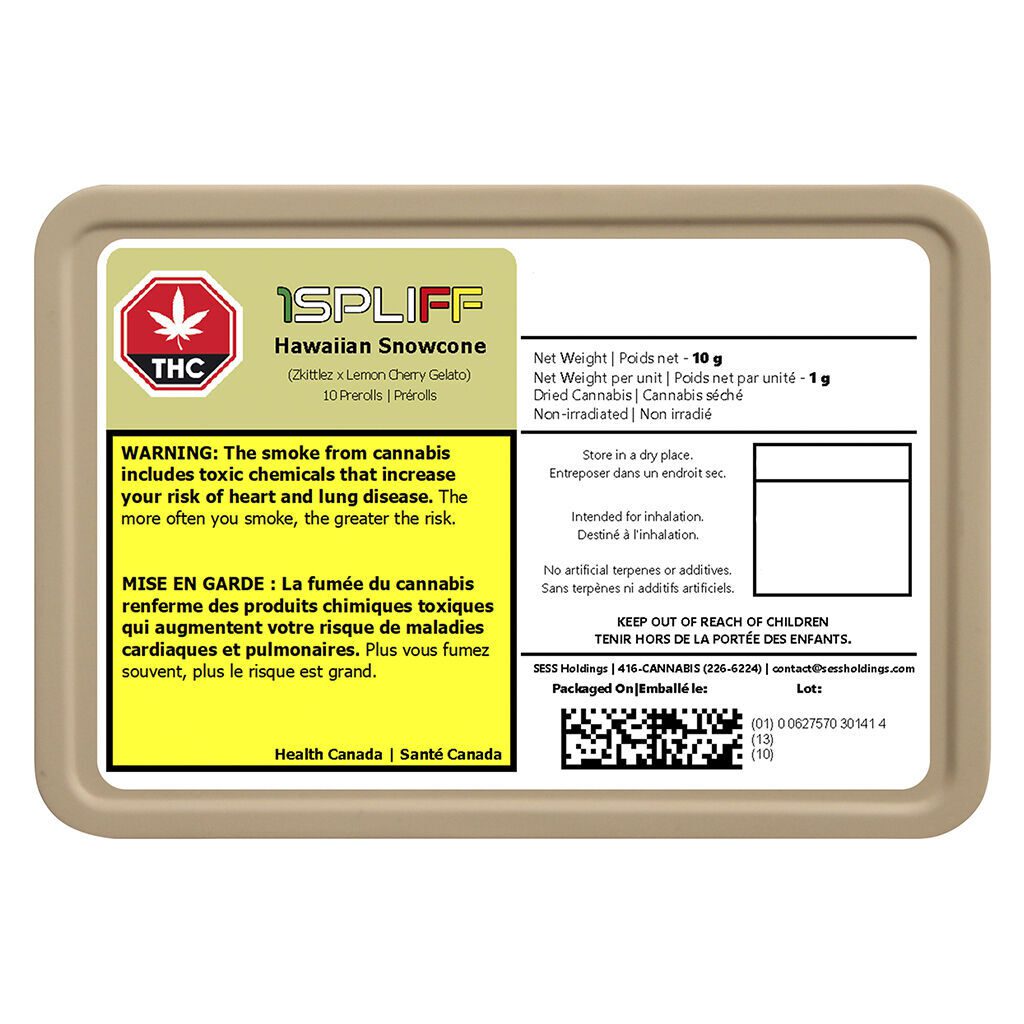 Hawaiian Snowcone Pre-Rolls 10 Pack by 1Spliff