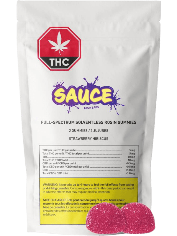 Strawberry Hibiscus Solventless Rosin Soft Chews 2 Pack by Sauce Rosin Labs