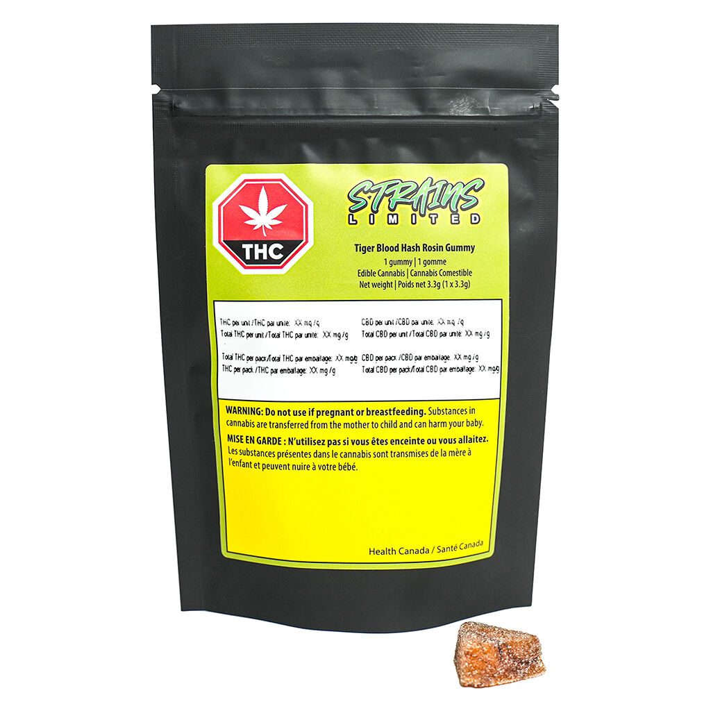 Tiger Blood Hash Rosin Soft Chew 1 Pack by Strains Limited