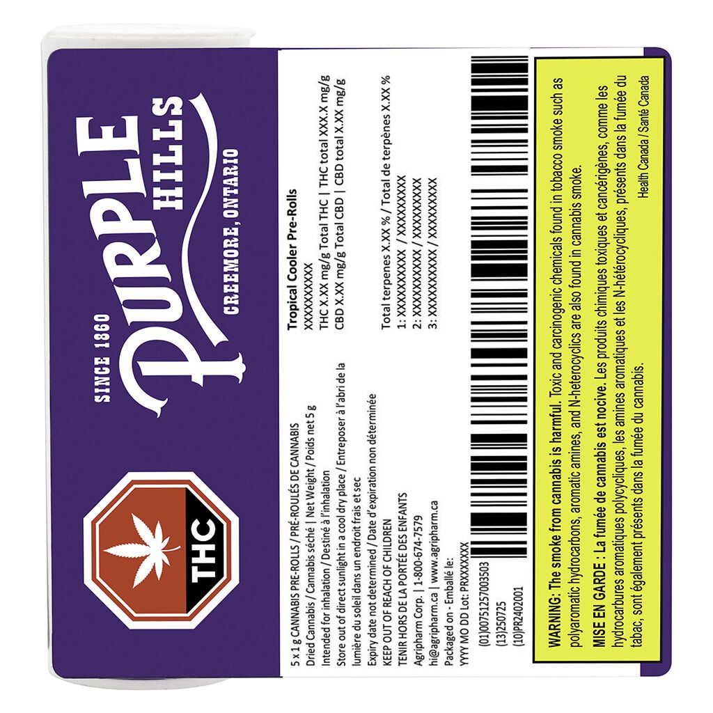 Tropical Cooler Pre-Rolls 5 Pack by Purple Hills