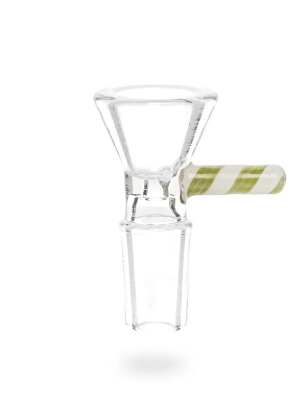 Red Eye Glass 14mm Green Candy Stripe