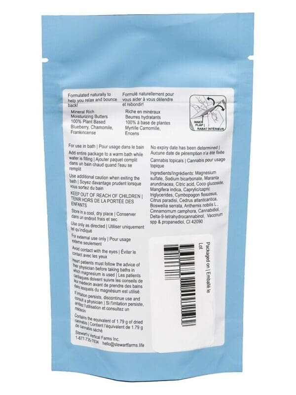 Blueberry Sunset CBD Bath Salt Soak 125g by Rebound by Stewart Farms