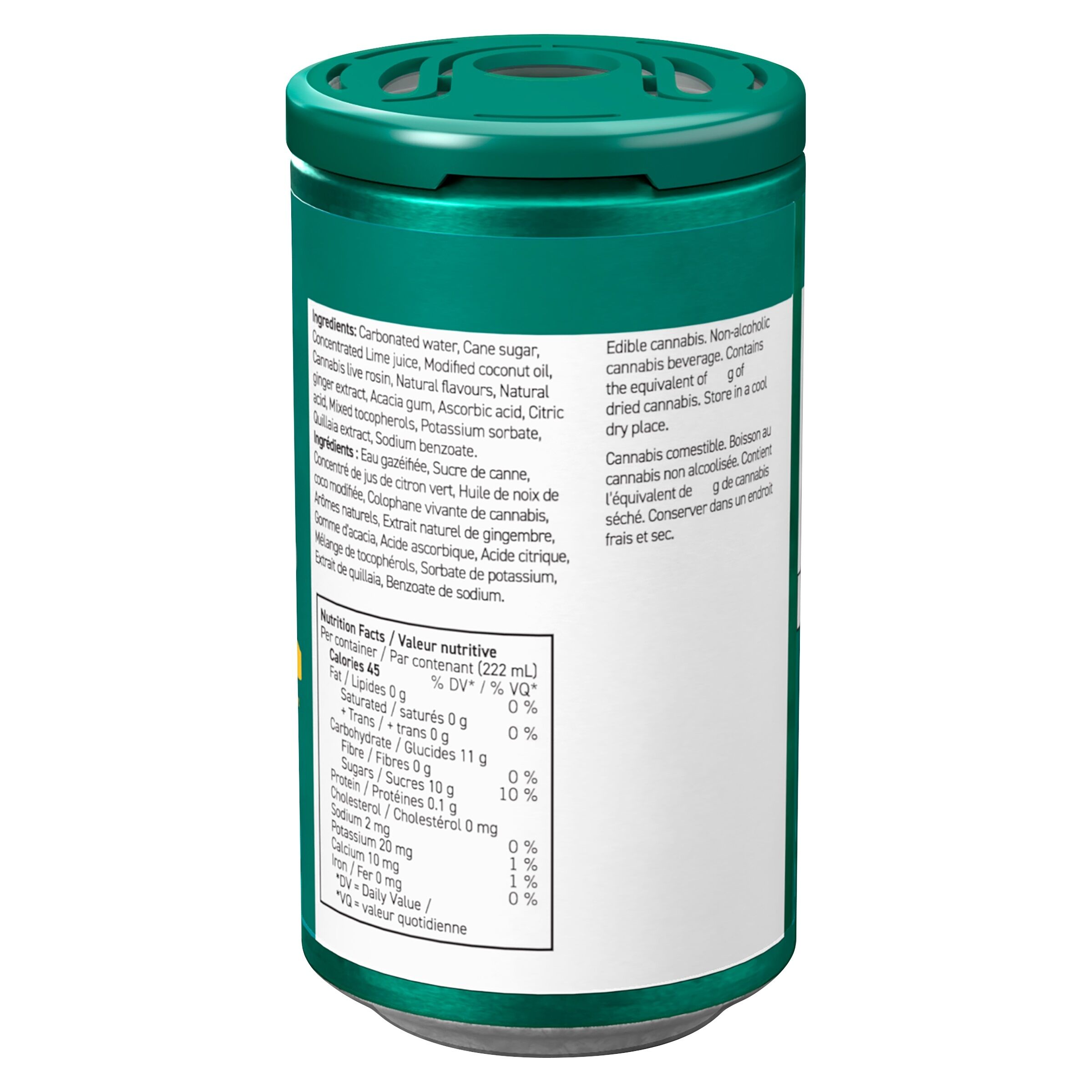 Ginger Lime 222ml <br>10mg THC - Image 2