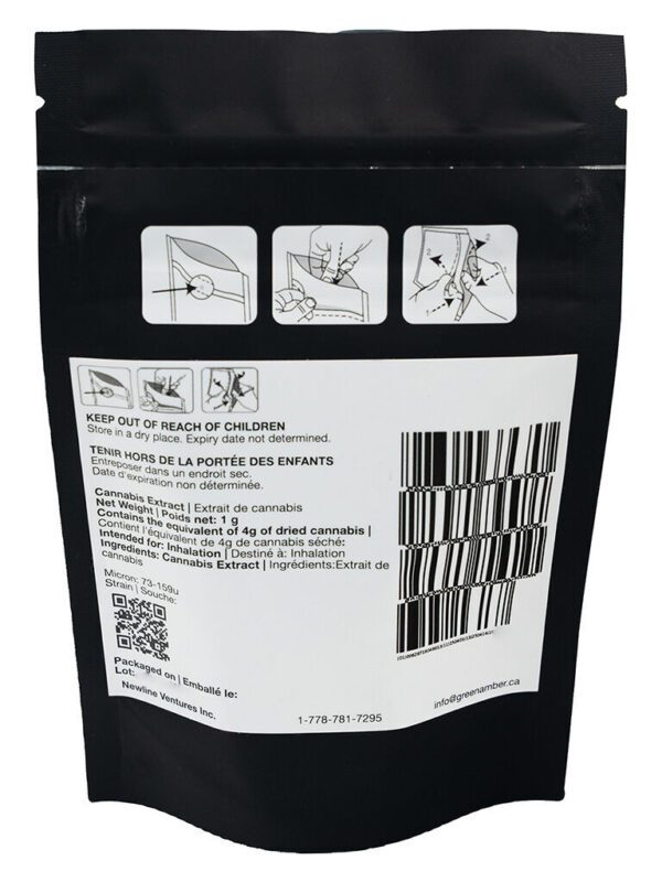 Solventless Live Rosin 1g by Green Amber