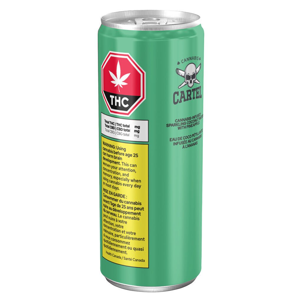 Sparkling Coconut Water with Pineapple 355ml by Cannabis Cartel