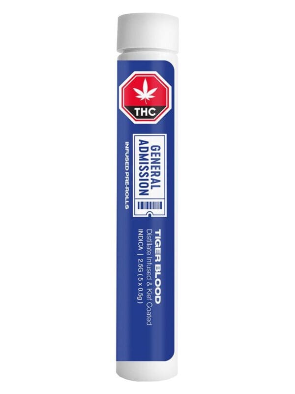 Tiger Blood Distillate Infused Pre-Rolls 5 Pack by General Admission