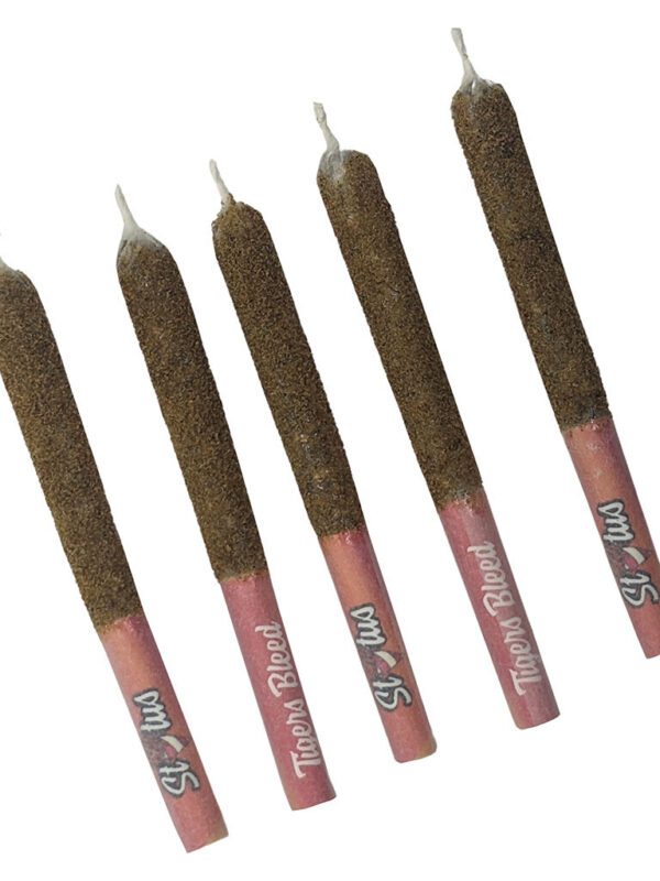 Tigers Bleed Liquid Diamond Infused Kief Coated Pre-Rolls 5 Pack by Status