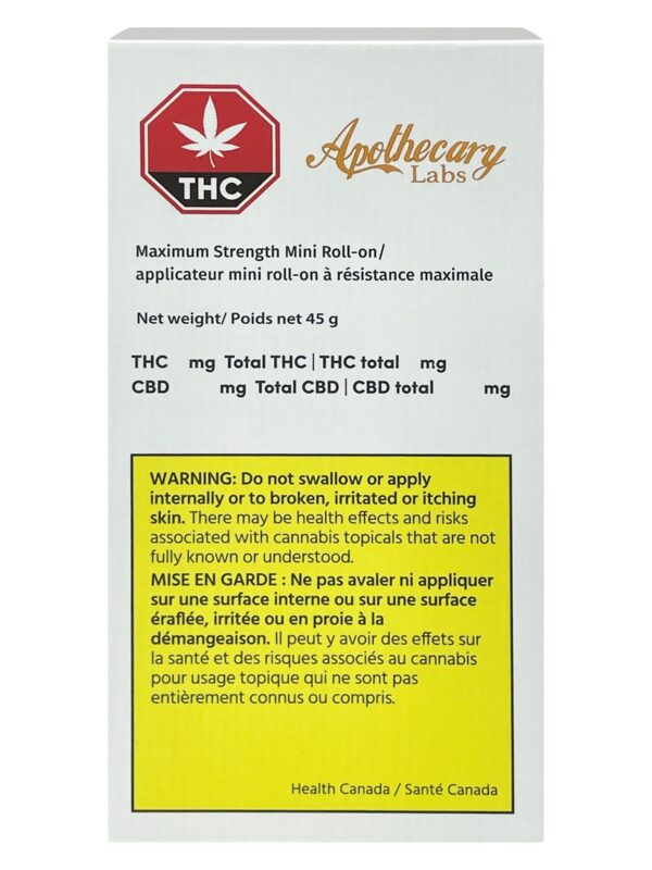 Maximum Strength Mini Roll On Stick 45g by Apothecary Labs