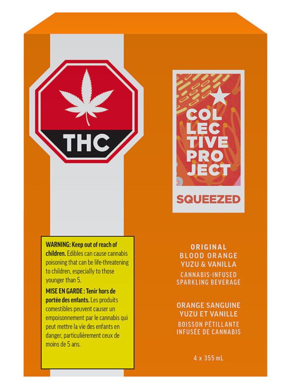 1:1 Original Blood Orange Yuzu & Vanilla Sparkling Juice 4 Pack by Collective Project at Montrose Cannabis