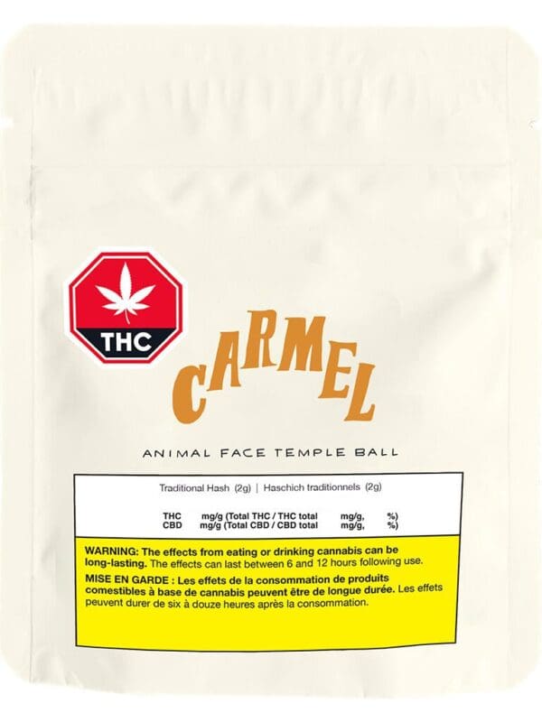 Animal Face Temple Ball 2g Carmel Sativa