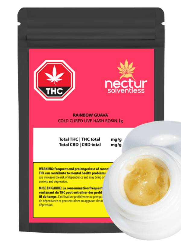 Rainbow Guava Cold Cured Live Hash Rosin 1g Nectur Solventless Indica at Montrose Cannabis