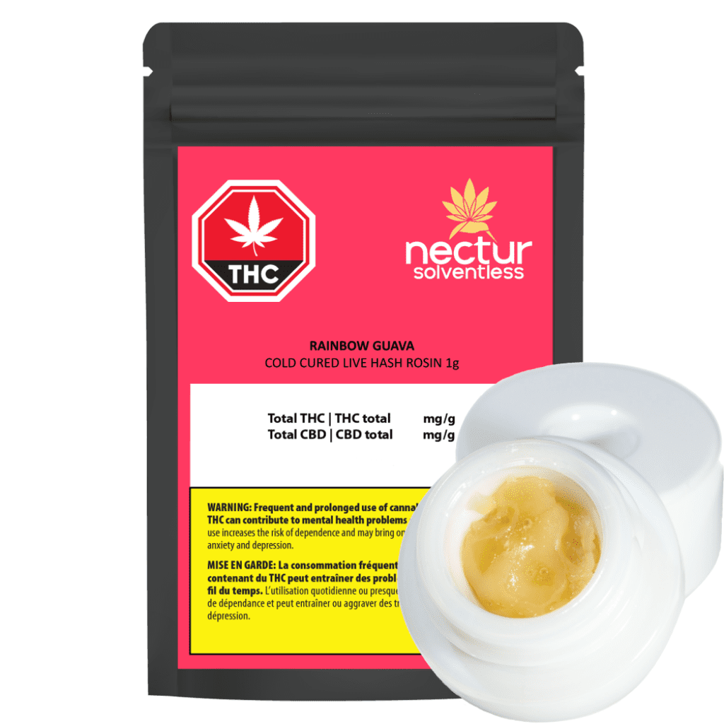Rainbow Guava Cold Cured Live Hash Rosin 1g Nectur Solventless Indica at Montrose Cannabis