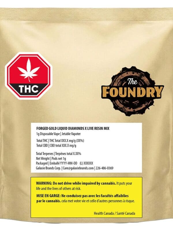 Forged Gold Liquid Diamonds x Live Resin Mix AIO 1g The Foundry