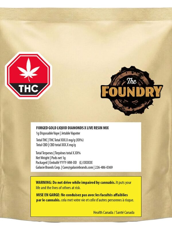 Forged Gold Liquid Diamonds x Live Resin Mix AIO 1g The Foundry