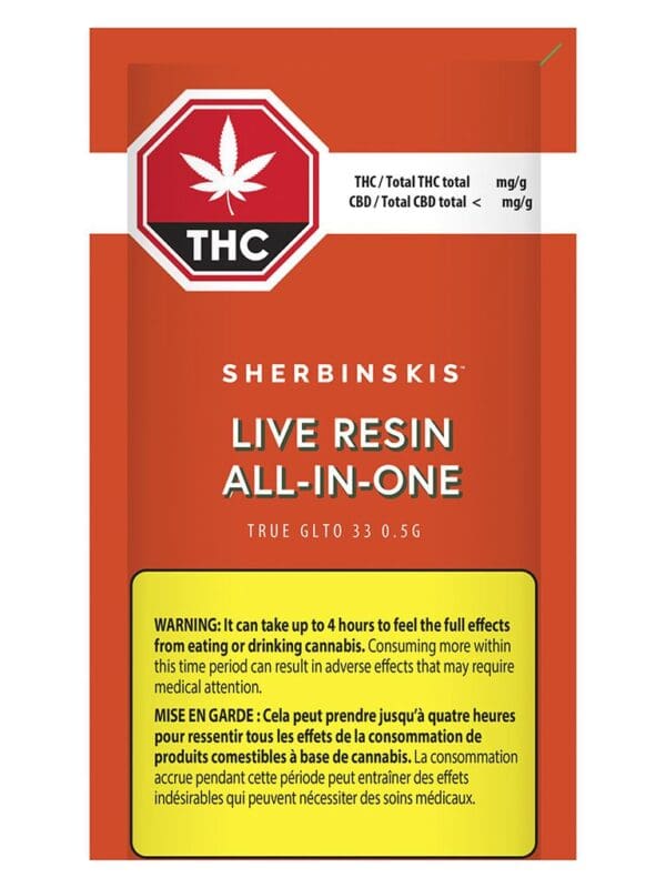 True GLTO 33 Pure Live Resin AIO 0.5g Sherbinski hybrid Montrose Cannabis