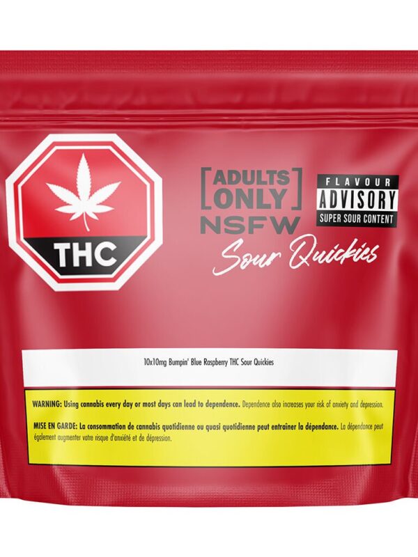 Adults Only Bumpin Blue Raspberry Sour Quickies 100mg THC Bulk Pack Hard Edibles Montrose Cannabis