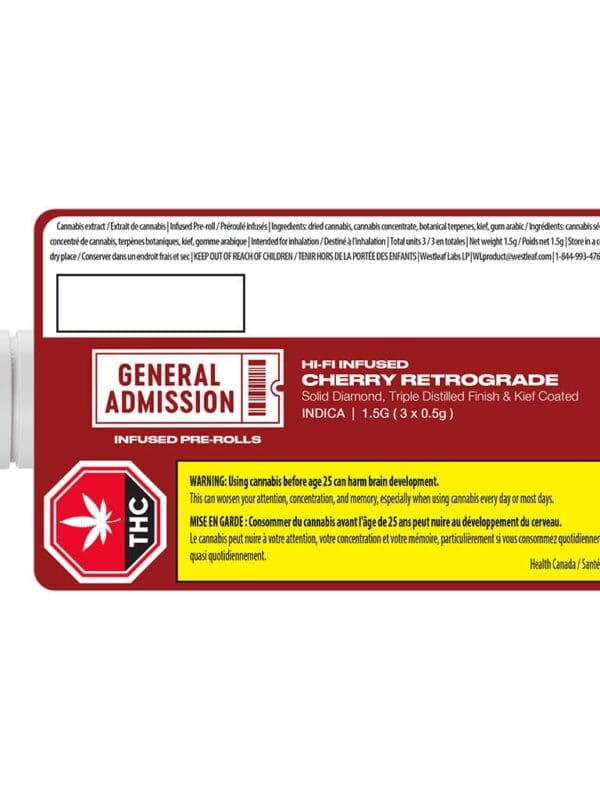 Cherry Retrograde Infused Pre-Rolls 3x0.5g by General Admission - Montrose Cannabis