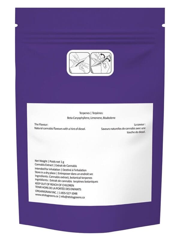 Diesel Jelly Whipped Diamonds 1g premium sativa concentrate by Sticky Greens, available for local delivery from Montrose Cannabis.
