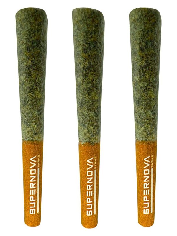 B!tch Slap Pre-Rolls 3-pack by Supernova Farms, featuring hand-trimmed premium cannabis available for local delivery from Montrose Cannabis Ontario.