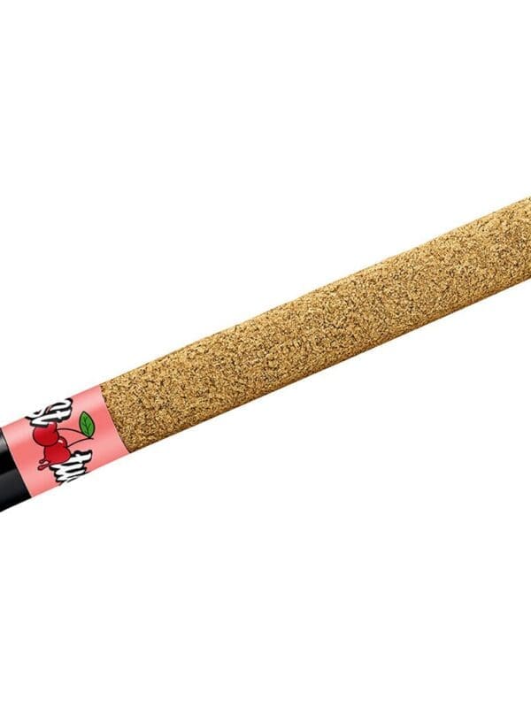 Cha-Ching Cherry Liquid Diamond Infused Kief Coated Blunt 1g single by Status, featuring glass filter tip, available for local delivery from Montrose Cannabis Ontario.