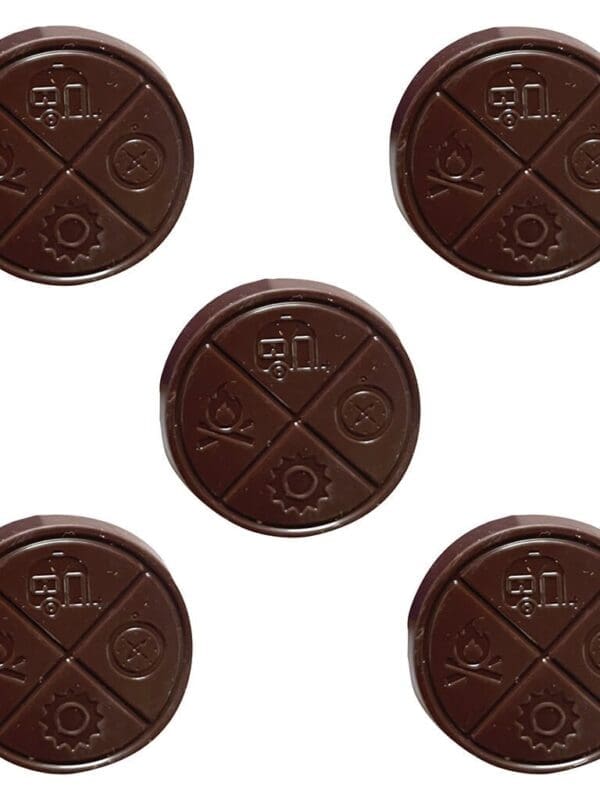 Hazy Mint Dash n Stash 5 Pack Chocolates premium 10mg THC organic dark chocolate mint medallions by The Hazy Camper.