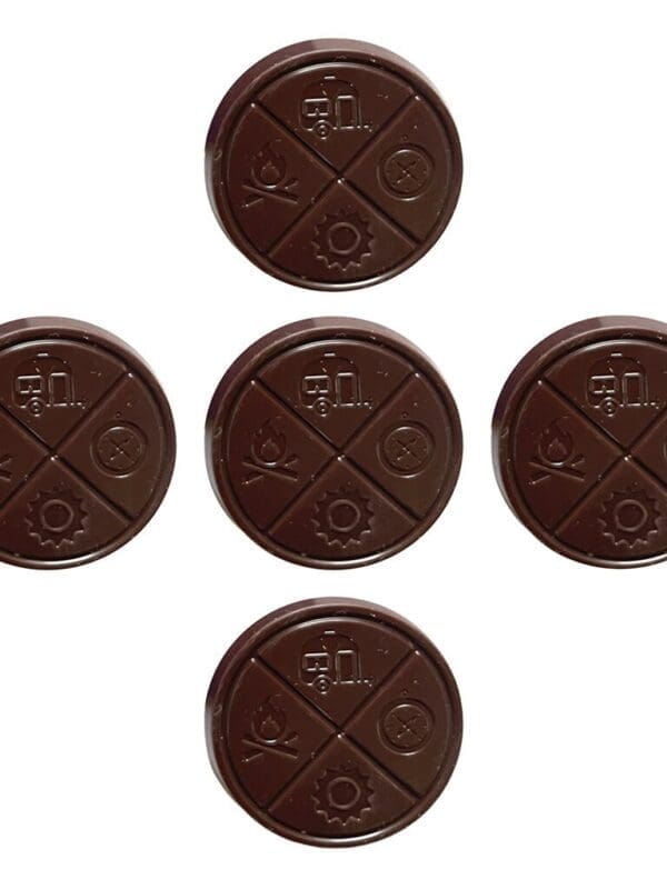 Simply Dark Organic Chocolates 5 Pack premium 10mg THC vegan-friendly dark chocolate medallions by The Hazy Camper.