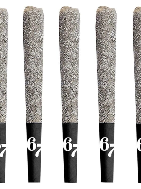 67 Sindicate Infused Pre-Rolls 5-pack by Sixty Seven Sins, infused with premium cured resin, available for local delivery from Montrose Cannabis Ontario.