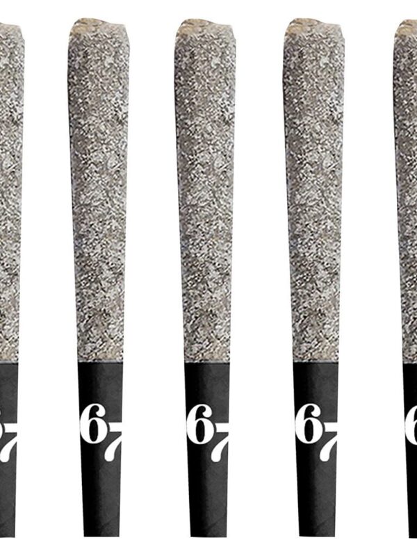67 Sindicate Infused Pre-Rolls 5-pack by Sixty Seven Sins, infused with premium cured resin, available for local delivery from Montrose Cannabis Ontario.
