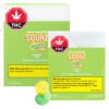 Fully Blasted Mango Lime 10 Pack 1:1 Soft Chews by SOURZ by Spinach featuring tropical mango and tangy lime flavours infused with liquid diamonds.