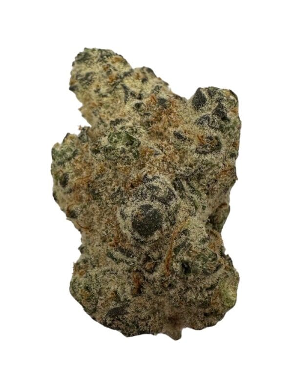 Headstone Cannabis Godzilla 3.5g dried flower container showing dense, frosty, non-irradiated craft indica buds.