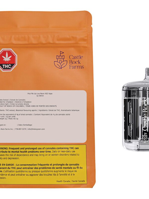 Pick Me Up Live Resin 1g Vape | Castle Rock Farms | Montrose