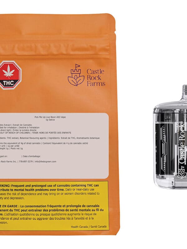 Pick Me Up Live Resin 1g Vape | Castle Rock Farms | Montrose