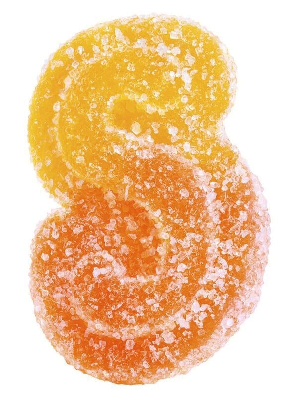 Fully Blasted Peach Orange 1:1 bulk 10-pack soft chews by SOURZ by Spinach, available for local delivery from Montrose Cannabis.