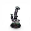Emerald Spiral Worked Mini Rig handcrafted borosilicate glass dab rig rear angle view