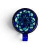 Cobalt Mandala Glass Pendant handcrafted glass pendant with blue, teal, mint, and violet mandala-inspired design.