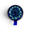 Cobalt Mandala Glass Pendant handcrafted glass pendant with blue, teal, mint, and violet mandala-inspired design.