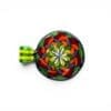 Filla Rainbow Mandala Glass Pendant back view with floral mandala pattern, rainbow colourwork, and green striped loop.