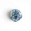 Aqua Bloom Hollow Pendant handcrafted hollow glass pendant with blue, cream, and gold floral swirl design.