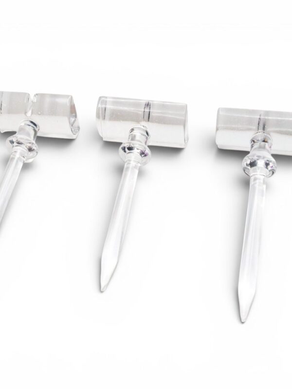 Quave Club Bangers V2 Dab Tool clear glass concentrate tools with T-shaped handles and pointed tips.