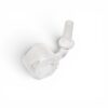 Quartz Trough Banger with clear quartz body, curved neck, frosted joint, and round trough-style dish.