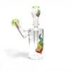 Front view of Medicali Spin Doctor Dab Rig with clear glass body, green accents, quartz banger attachment, and logo detail.
