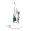 Medicali Honeycomb Dish Dab Rig with clear glass chamber, curved mouthpiece, green flame logo, and dish attachment.