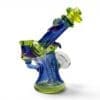 Side view of Huffy Crushed Opal Mini Banger Dab Rig with crushed opal and handcrafted borosilicate glass